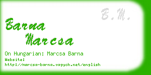 barna marcsa business card